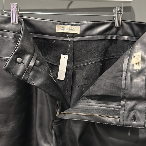 NWT Madewell perfect straight vintage jean: faux leather - Picture 3 of 5